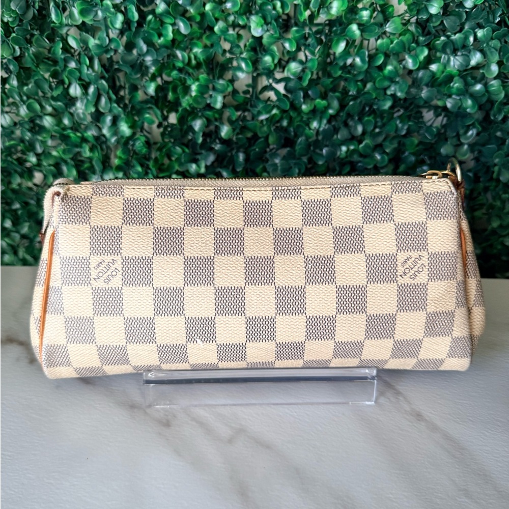 Louis Vuitton Damier Azur Canvas Eva Clutch Shoulder Bag Crossbody - Picture 4 of 15